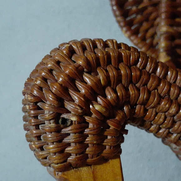 Vintage Wicker Turkey Thanksgiving Basket Wood Beak - Picture 7 of 8